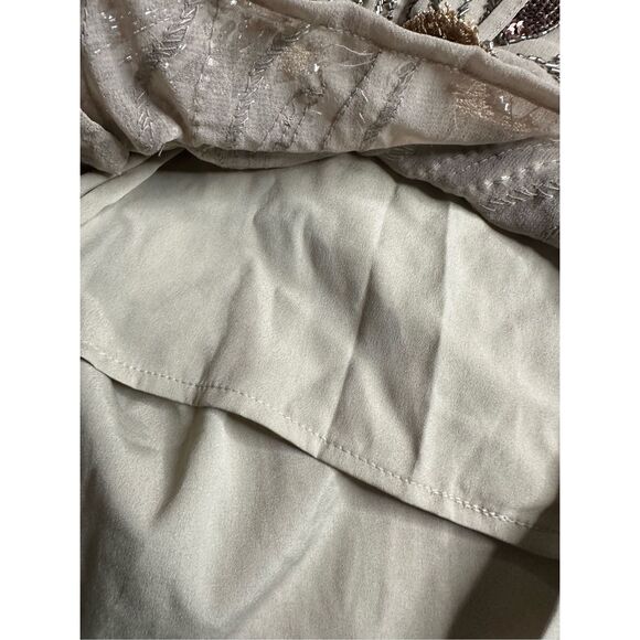 Asos Design Women's Embellished Swirl Mini Dress Taupe Size 14 🛑 - Picture 10 of 14